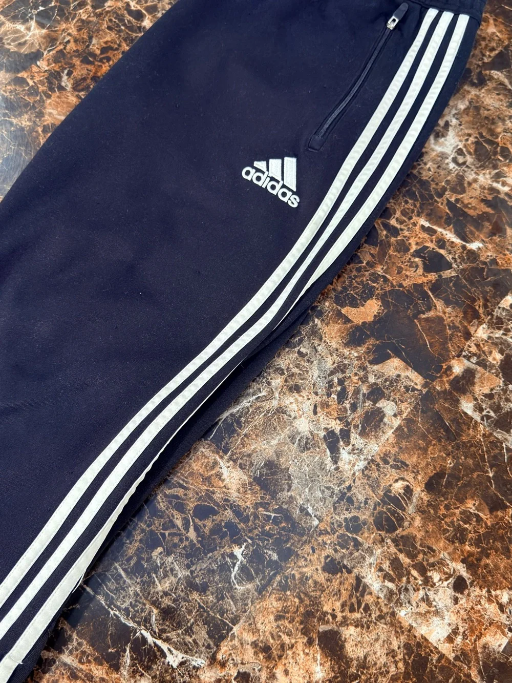 adidas Black Joggers with White Stripes and Logo